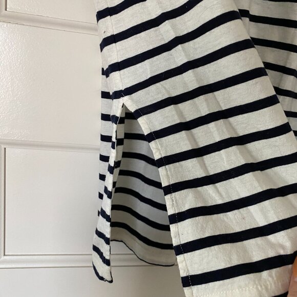 J. Crew Navy Blue Striped Short Sleeve Tee - Picture 3 of 4